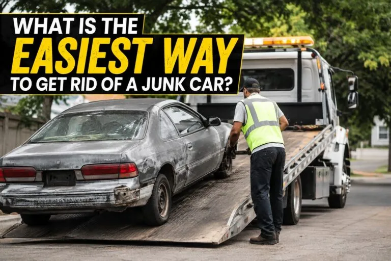 Junk car being loaded onto a tow truck for removal by Sell My Car SoCal.